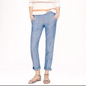 J. Crew linen pants in chambray